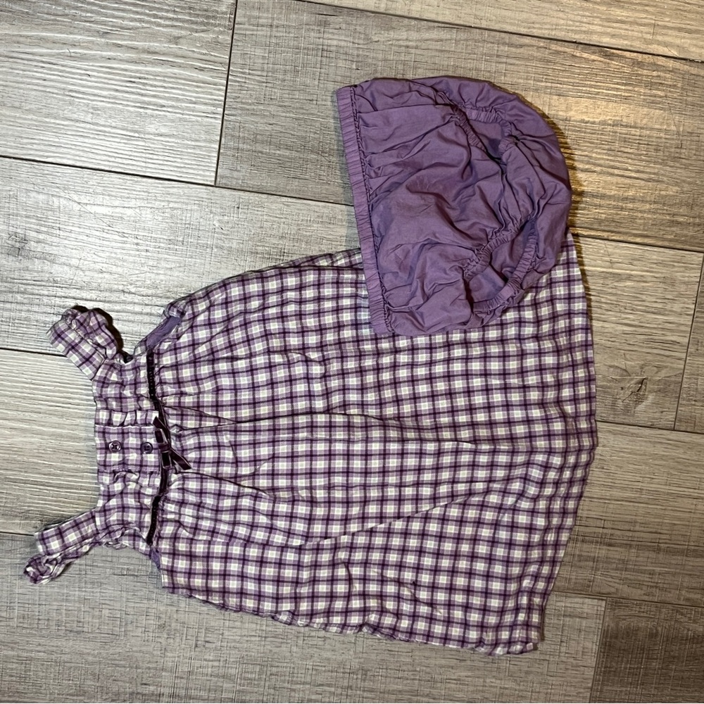 Janie & Jack 6-12M Baby Girl Dress Purple Checkered Set Chic Lagonlook Summer - Picture 7 of 9